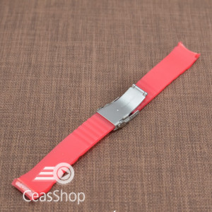 Curea silicon rosie capat curbat 20mm - 31848