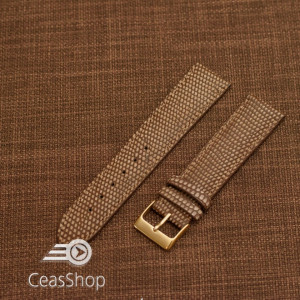 Curea piele de soparla captusita cu finisaj mat maro 20mm - 47938