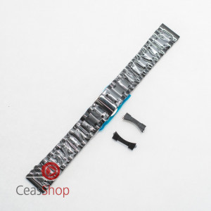 Bratara neagra deployant capat drept si curbat 20mm