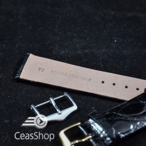 Curea crocodil neagra fara cusatura 20mm - 38372