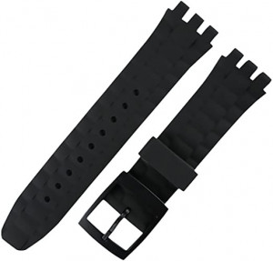 Curea din silicon tip SWATCH 21mm neagra