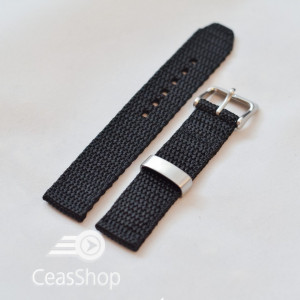 Curea din tesatura de nylon neagra 20mm - 34087