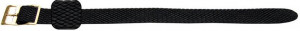 Curea din tesatura de nylon negru cu catarama dubla aurie 8mm - 34036
