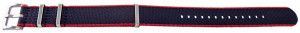 Curea NATO albastră inchis cu margine roșie 22mm - 54082