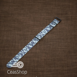 Curea NATO camuflaj verde deschis catarame negre 24mm - 36825