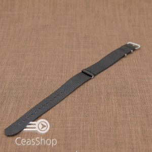Curea NATO neagra catarame satinate 20mm - 33610
