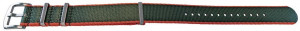 Curea NATO verde inchis cu margine rosie 22mm - 54084