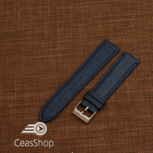 Curea piele de soparla captusita cu finisaj mat albastră navy 18mm - 47947