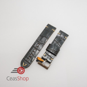 Curea piele neagră model crocodil vintage QR 20mm - 4030120
