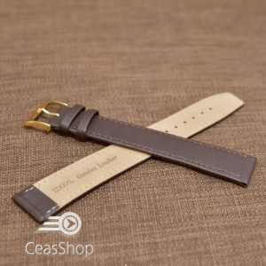 Curea piele vitel buffalo maro inchis plata XXXL 22mm - 36955
