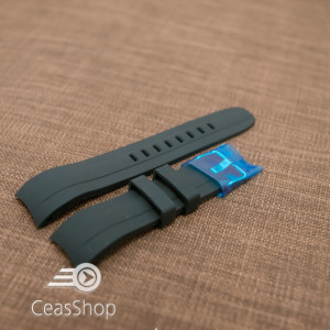 Curea silicon neagra capat curbat 22mm - 42329