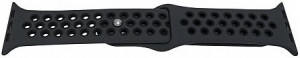 Curea silicon perforat negru/gri pentru Apple Watch - 42mm