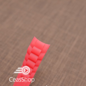 Curea silicon rosie capat curbat 20mm - 31848