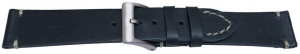 Curea piele albastru inchis vintage, cusătura alba 22mm - 57100