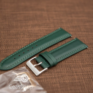 Curea piele lină, căptușită ,cusatură dublă verde 22mm - 42849