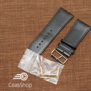 Curea piele vitel plata neagra 34mm - 34876