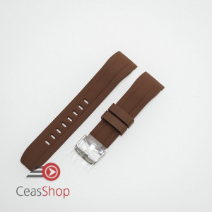 Curea silicon maro capat curbat 22mm - 58403