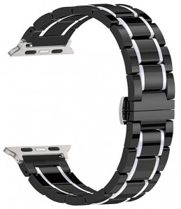 Bratara ceramica neagra cu gri Apple Watch 42/44/45mm - 62547