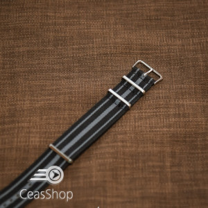 Curea NATO negru cu gri 22mm - 37049