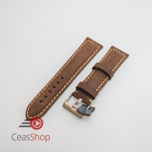 Curea piele maro inchis vintage QR 24mm - 3960224