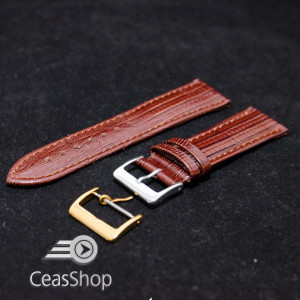 Curea piele soparla tegu captusita maro 20mm - 38455