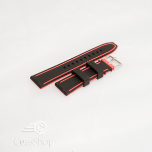 Curea silicon doua culori neagra cu rosu 22mm- 51572