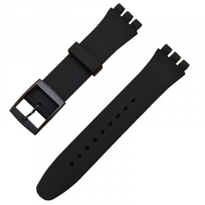Curea silicon tip Swatch 20 mm neagră