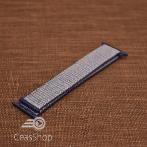 Curea tesatura tip NATO pentru Apple Watch albastru inchis- 42mm