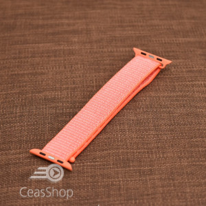 Curea tesatura tip NATO pentru Apple Watch portocalie - 42mm