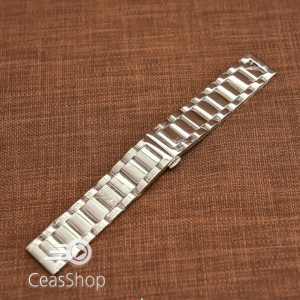 Bratara metalica argintie cu deployant 20mm- 50487