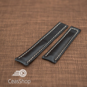 Curea captusita neagră , lină pentru deployant 21mm - 32120