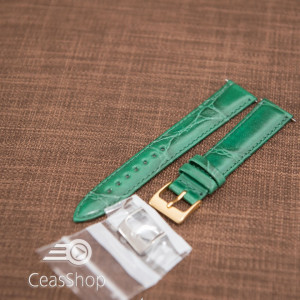 Curea model crocodil captusita verde finisaj lucios 18mm - 46376