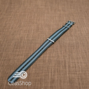 Curea NATO negru cu gri 22mm - 36521