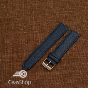 Curea piele de soparla captusita cu finisaj mat albastră navy 20mm - 47948