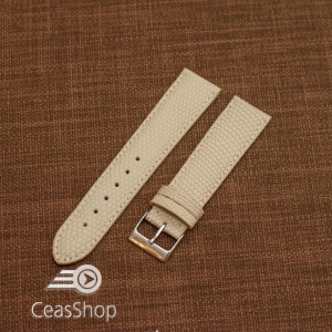 Curea piele de soparla captusita cu finisaj mat bej 20mm - 47953
