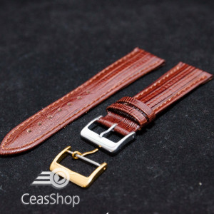 Curea piele soparla tegu captusita maro 20mm - 38455