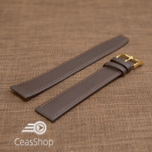 Curea piele vitel buffalo maro inchis plata XXXL 24mm - 36957