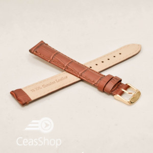 Curea piele vitel maro castaniu si catarama aurie XXL 20mm - 37222