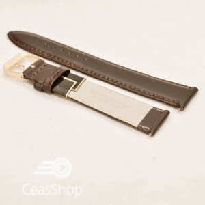 Curea piele vitel maro lucioasa cu catarama aurie XL 20mm - 20443