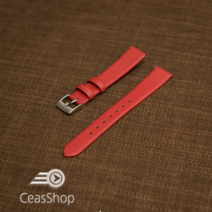 Curea roșie piele vitel plată 12mm - 30726