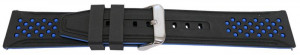 Curea silicon doua culori negru cu albastru, telescop QR, 24mm -62003