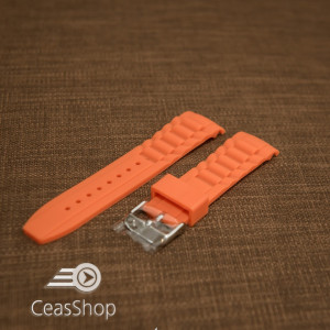 Curea silicon portocalie capat curbat 20mm - 43406