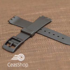 Curea tip Swatch 14 mm neagra - 30993