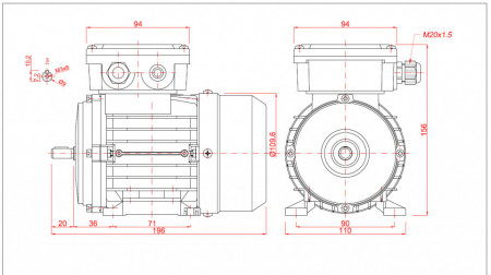 Motor electric monofazat 0.09kw 1400rpm 56 B3