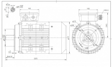 Motor electric trifazat 1.5kw 1400rpm 90 B14