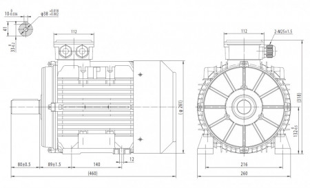 Motor electric trifazat cu doua viteze 9/6kw 1400/1000rpm 132 B3
