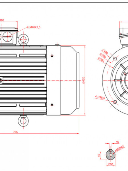 Motor electric trifazat 200kw 1400rpm 315 B5