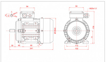 Motor electric trifazat cu doua viteze 0.44/0.3kw 3000/1400rpm 71 B3