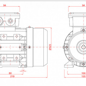 Motor electric trifazat cu doua viteze 0.22/0.15kw 3000/1400rpm 63 B3