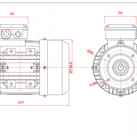 Motor electric trifazat cu doua viteze 0.3/0.15kw 1400/750rpm 71 B14